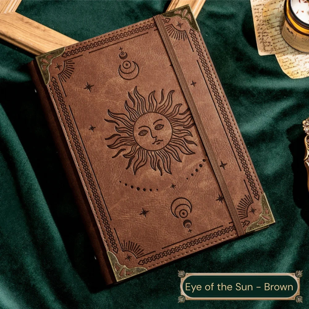 Vintage Leather Journal, Handmade Embossed Tree of Life Travel Notebook, Refillable Writing Diary